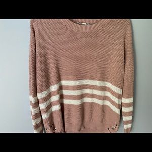 PINK REPUBLIC pink and white sweater